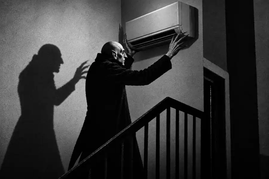 A famous historical scene with an air conditioner added