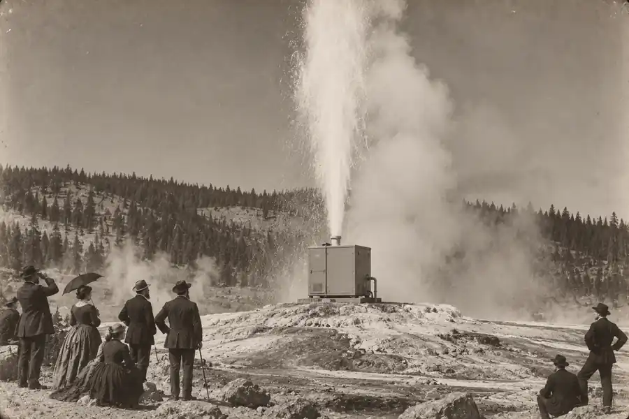 A famous historical scene with an air conditioner added