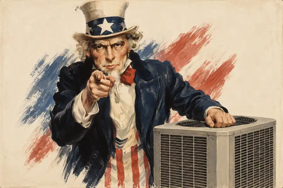 A famous historical scene with an air conditioner added