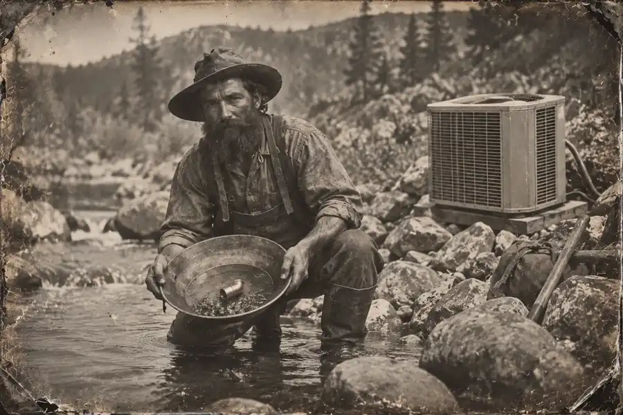 A famous historical scene with an air conditioner added